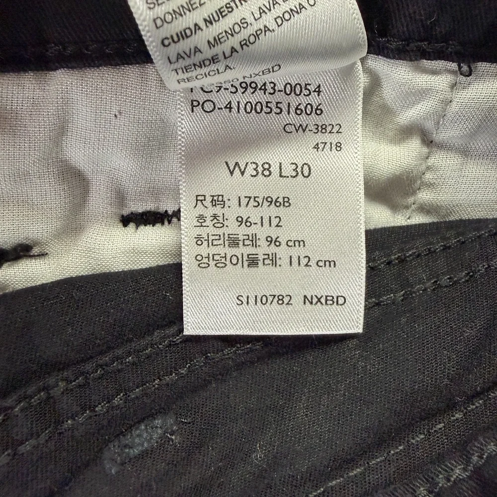 Signature By Levi's Jeans Men 38x30 Black Cotton Denim Straight Athletic Stretch